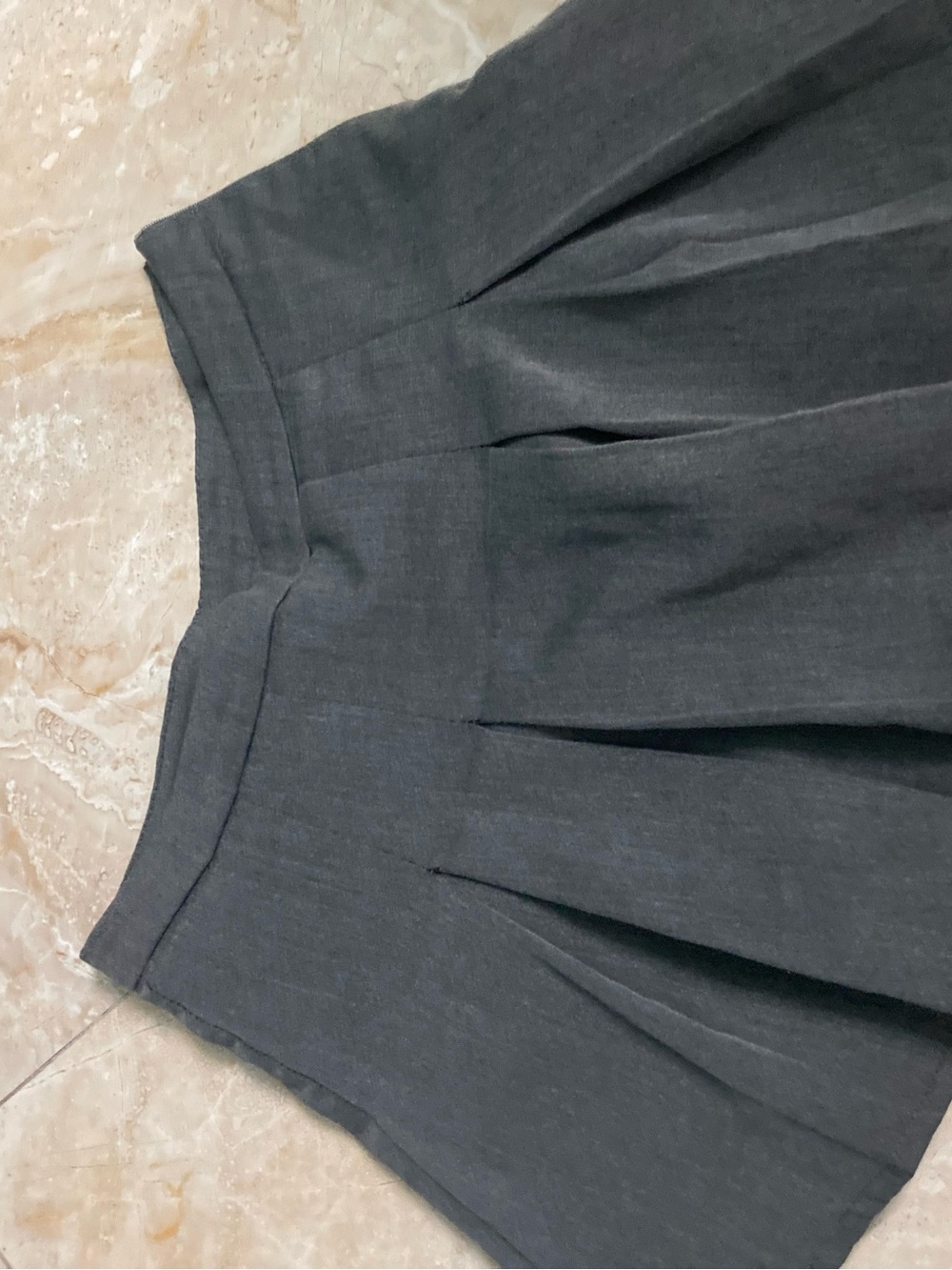 Pleated Mini Skirt Dress - Charcoal Gray